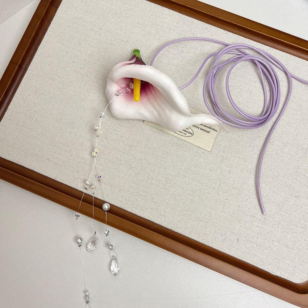 Exaggerated Flower Necklace Wax Rope Floral Clavicle Chain Personalized Flower Choker  Photograph