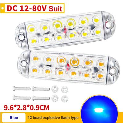 Car Strobe Warning Light 12 Led Grille Flashing Lightbar Signal Lamp 5 Colors Choose for Truck Police Traffic Light 12V - 24V
