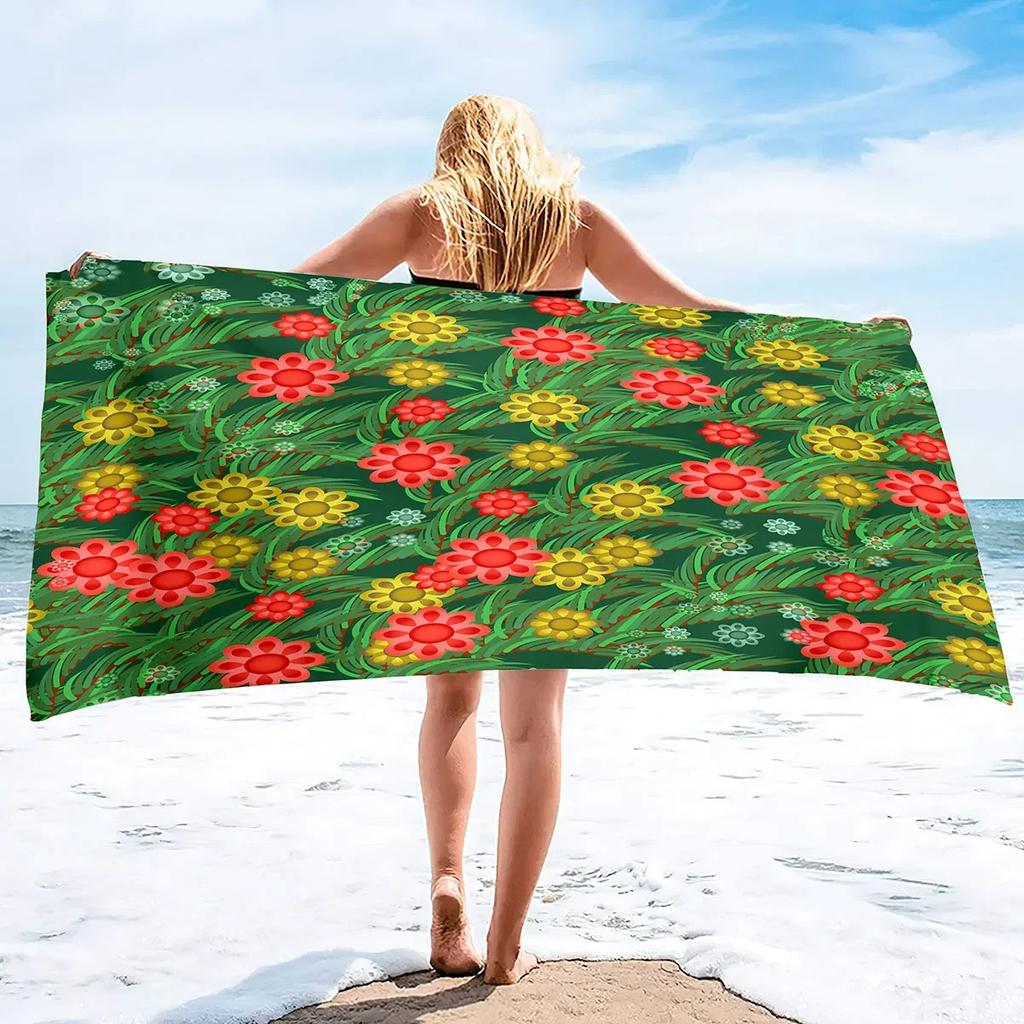 Boho Blume Mikrofaser Sandfreies Strandtuch Dünn Schnelltrocknend Super Saugfähig Übergröße Groß Leichtgewichtige Handtücher Ultra Saugfähig
