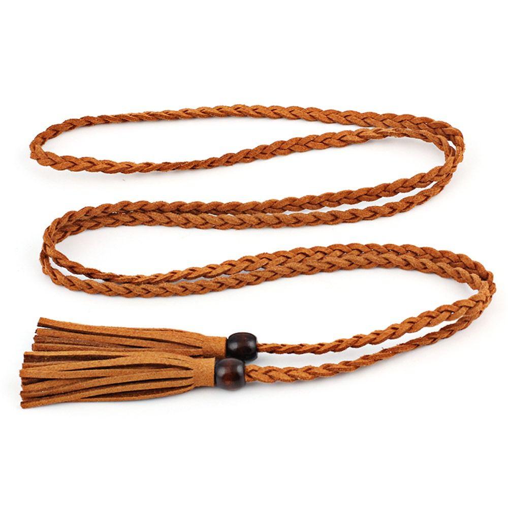 Adjustable Waist Chain Braided Braided Belts Multi-application Tassel Belt