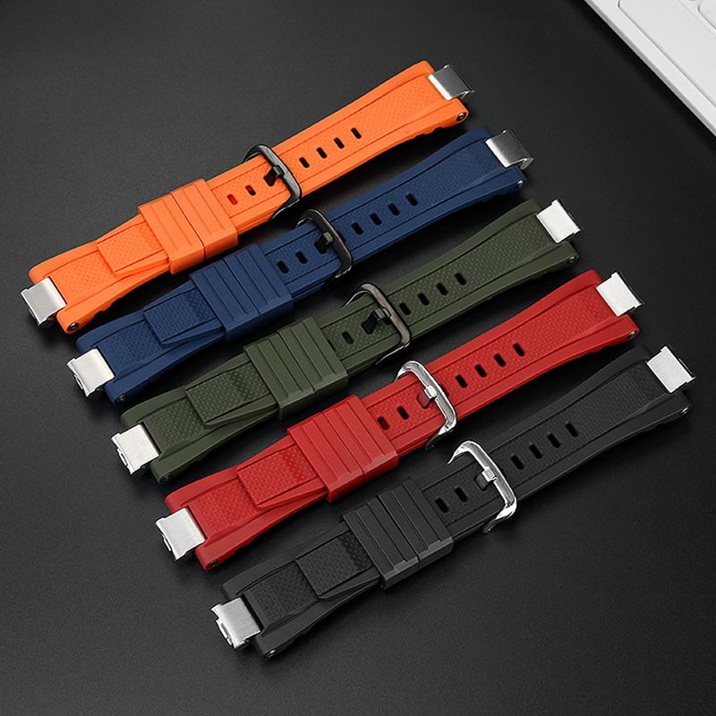 Rubber Watchband For G-SHOCK C-asio GST-B400BD/AD Heart of Steel Series GST-B400 Modified Waterproof Sports Silicone Watch Strap