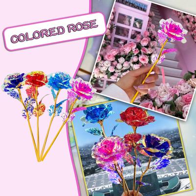 Colorful Luminous Rose Artificial LED Light Flower Unique Gifts For Girls