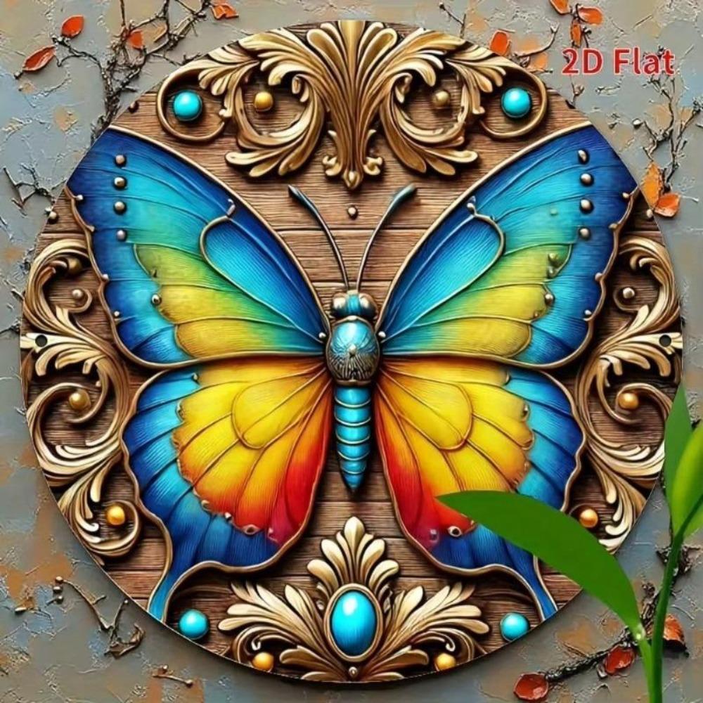 Metal Tin Sign Vintage Butterfly Wall Art Home Bar Decor