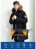 Men's Mid-Length Winter Down Jacket with Large Fur Collar, Plus Size, Middle-Aged Business Casual Style