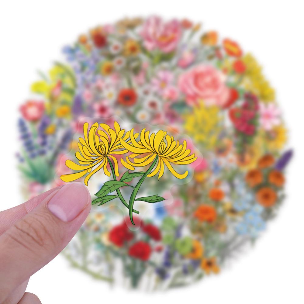 Waterproof Flowers & Plants Transparent Stickers for DIY Decorating Cups, Stationery, Planners, and Notebooks