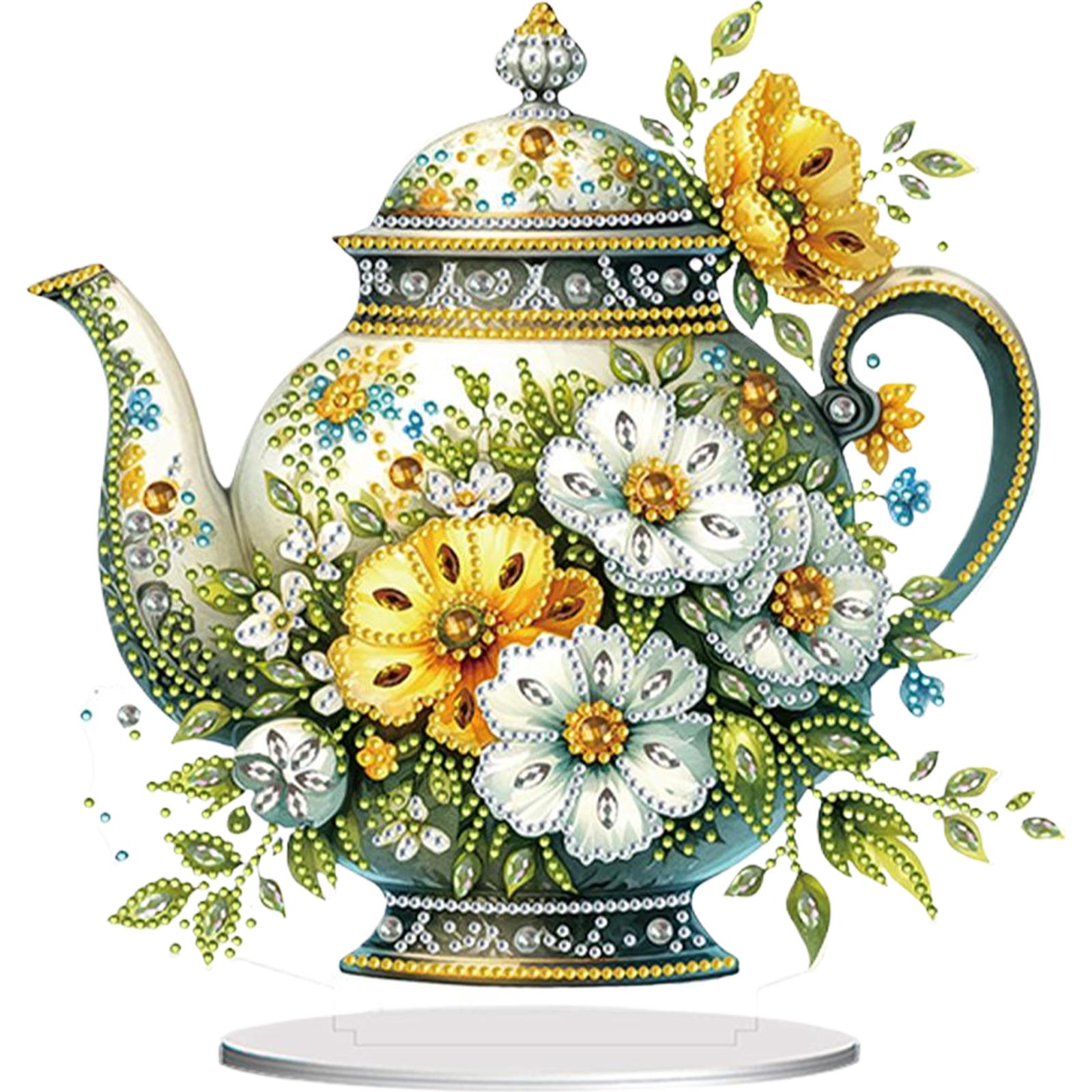 

2D/Flat Flowers DIY Double-Sided Diamond Painting Tabletop Ornaments Kit Desktop Diamond Art Kits for Home Office Desktop Decor