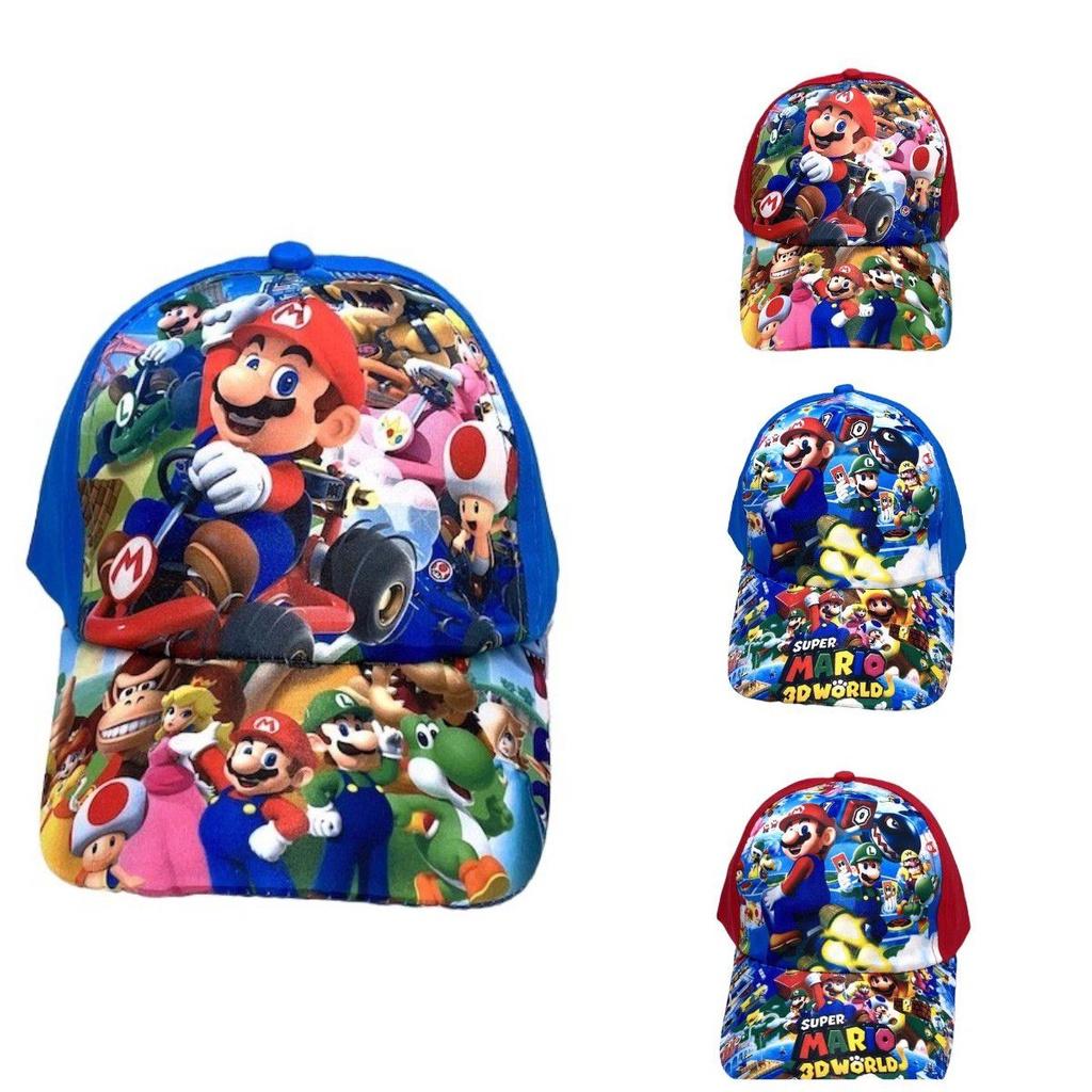 Super Mario Cartoon Baseball Cap Adjustable Sun Hat For Kids And Adults