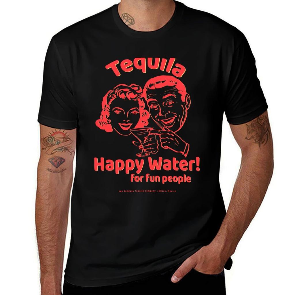 package graphic t-shirt t Water T-Shirt plain black People man For for cotton Happy shirt man Tequila Fun