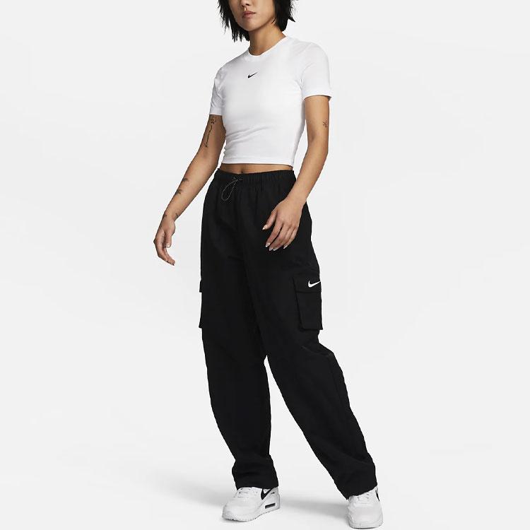 New Nike Sportswear Essential Women's Slim-Fit Crop T-Shirt White FB2874-100