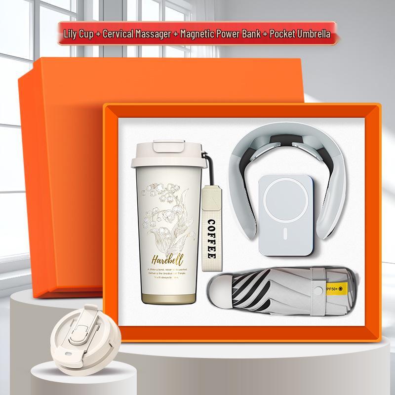 High-End Souvenir Gift Set: Custom Logo Coffee Mug & Power Bank
