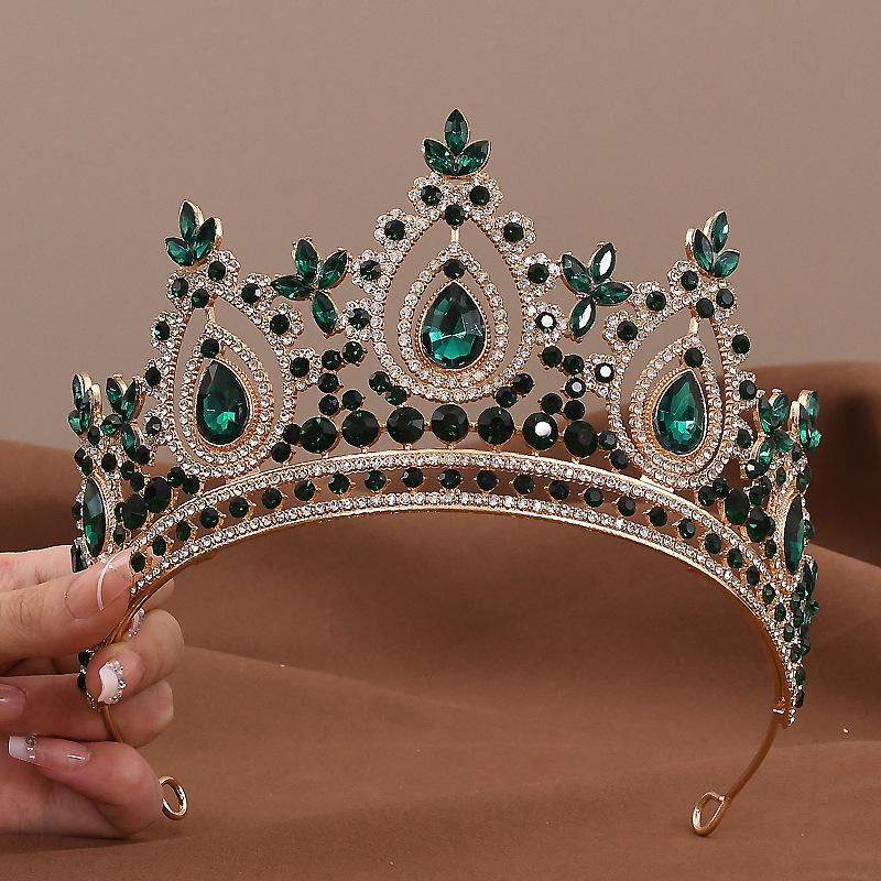 European Rhinestone Baroque Bridal Crown - Luxury Wedding, Birthday, and Graduation Headwear.