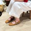 Personalized version~ Korean version of matte leather woven light mouth single shoes femininity round head flat bottom one-word buckle with Mary Jan