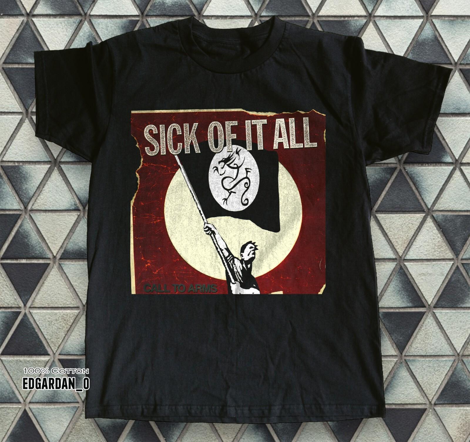 Sick of It All - Call to Arms Album Retro Black T-shirt Size S-5XL XXL