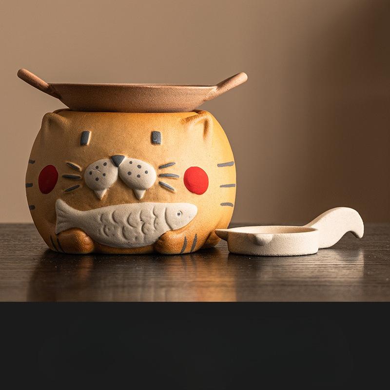 Окружающая печь для кипячения чая, подогрева свечой, чайная печь из грубой керамики, для дома, для ароматизации чая, духовка для выпечки, без свечей