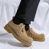 Shoes for Men 2024 Fashion Lace Up Leather Casual Shoes Spring and Autumn Round Toe Solid Platform Mid Heel Water Proof Loafers