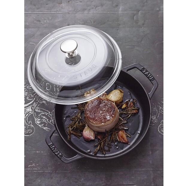 Жаровня Zwilling Staub многофункциональная 28см черная со стеклянной крышкой 3,7л (40501-036-0)