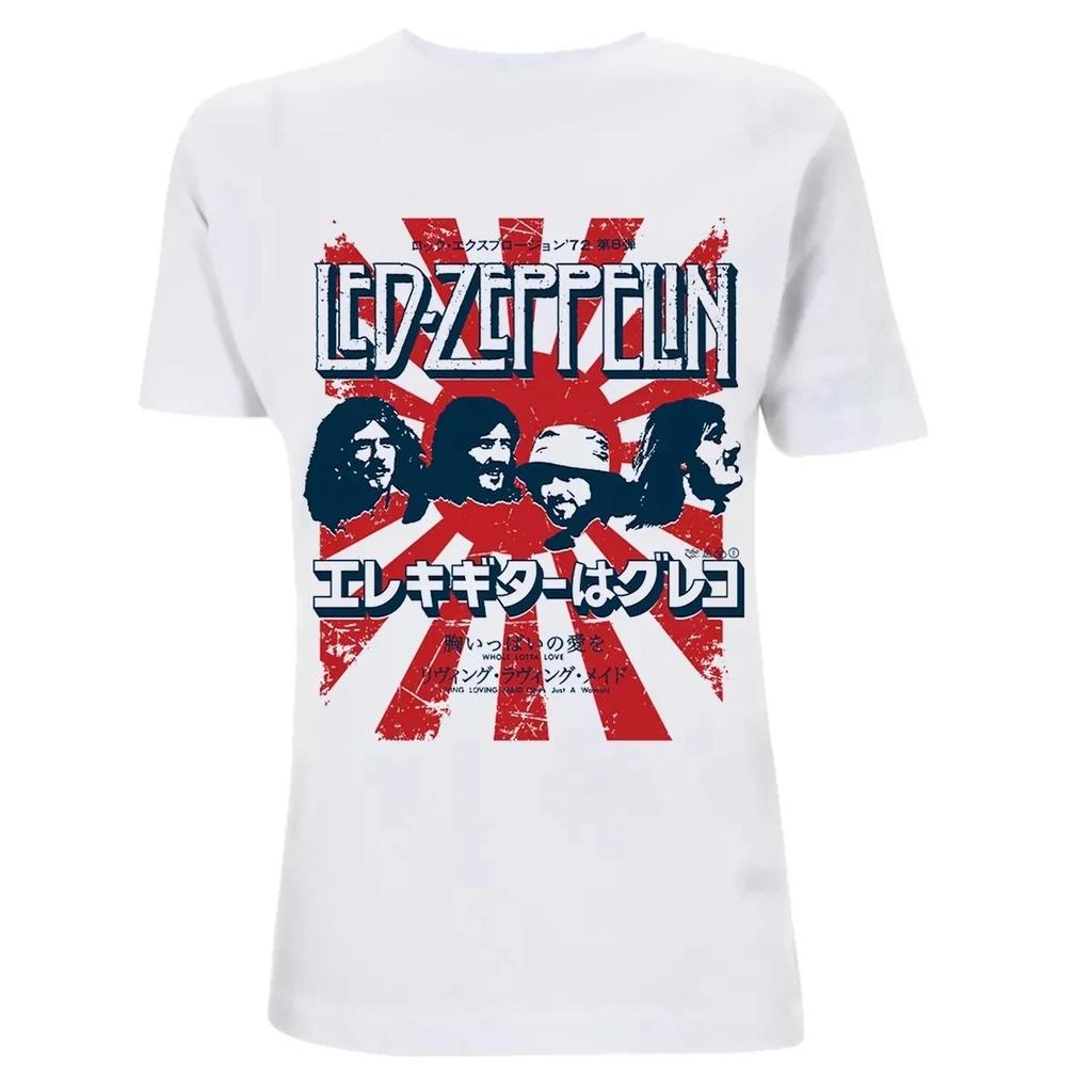 Rock Band Led Zeppelin Men's 100%Cotton Album Graphics Tshirt 2026 New Summer Spring Women Oversized Hiphop Y2k Fashion Tshirt