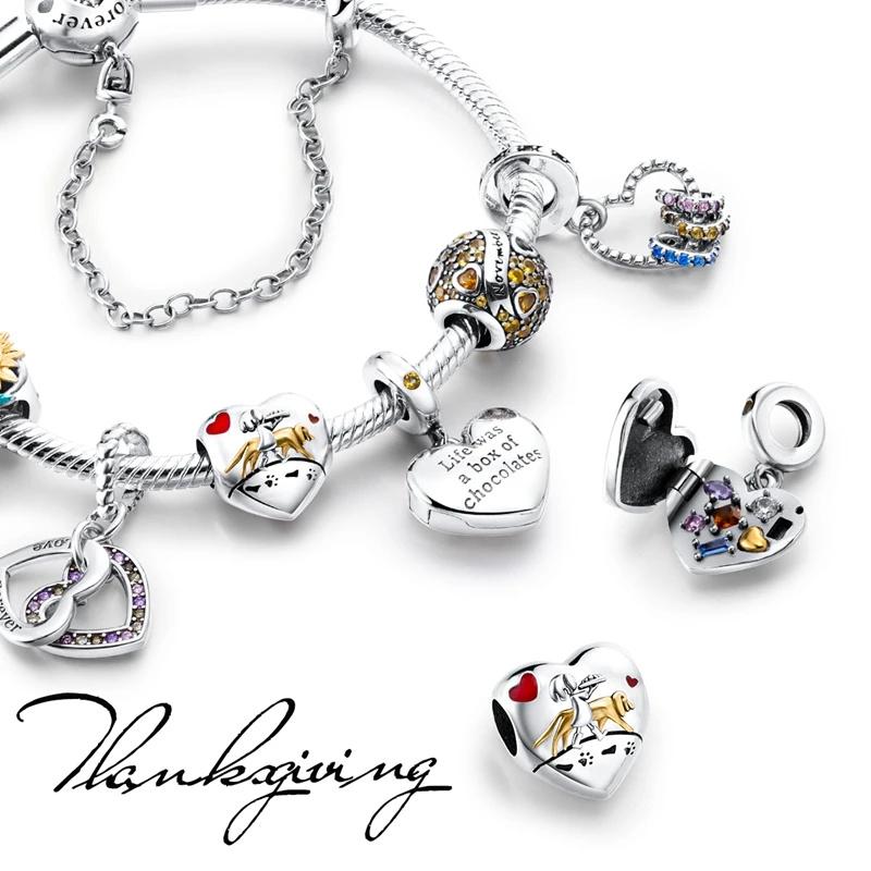 925 Silver Plated Rabbit Charm Beads CZ Owl Butterfly Pendant DIY Jewelry for Women Girls Bangle Bracelets