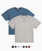 TOFFEE [2Pack] Slim Crop Henley Neck Half T-Shirt (Type B)