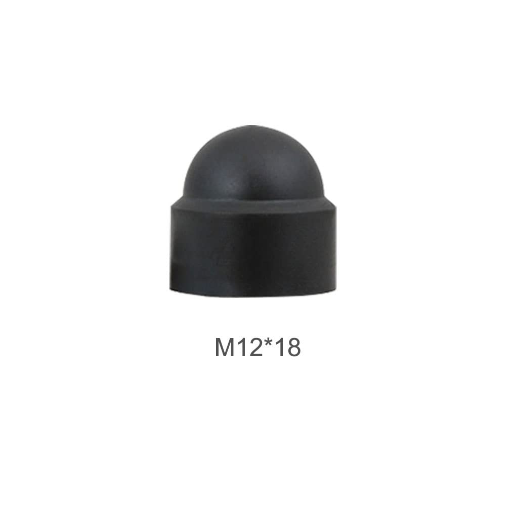 yiooskl 10pcs M6 M8 M10 M12 Bolt Nut Protective Cap Hex Tool Kit Cover, Black/M12/18mm