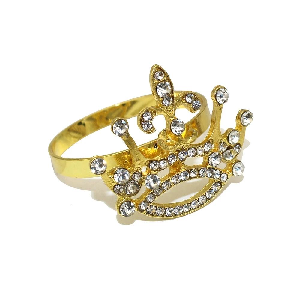 10PCS Style Personalized Diamond Crown Napkin Rings Metal Napkin Holder for Wedding Table Decoration Christmas Home Decoration