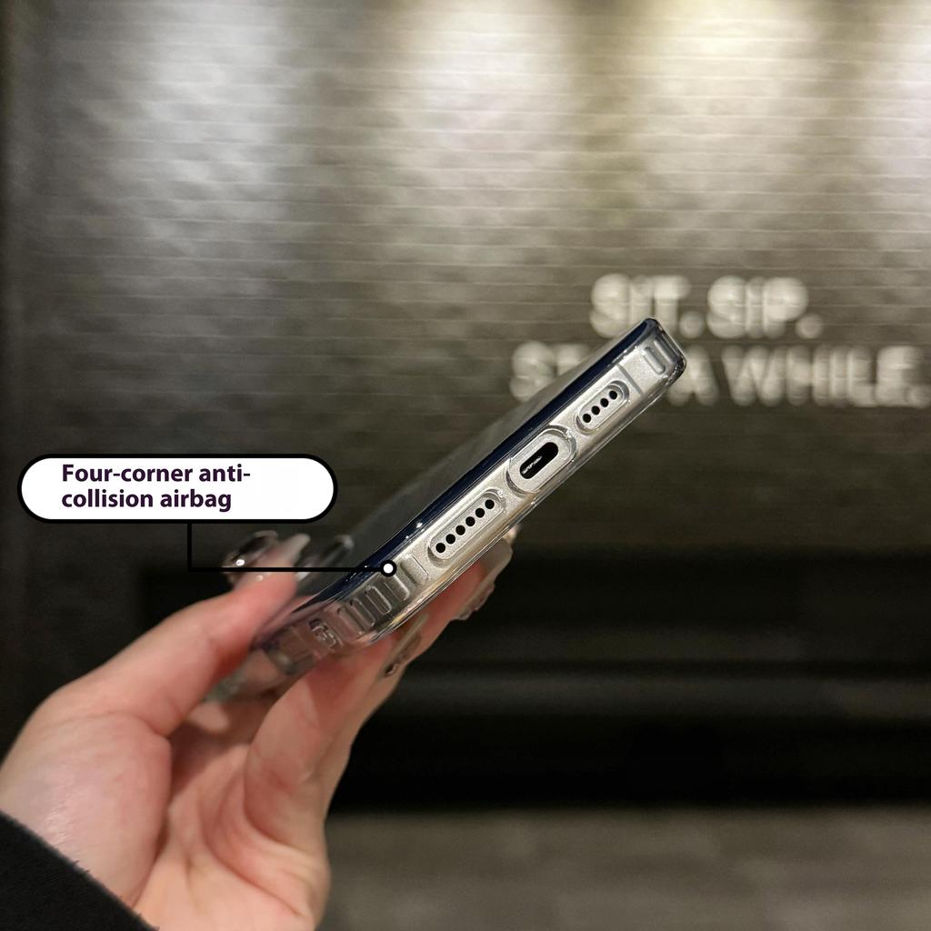 For iPhone 16 Pro Case IMD Gradient Glitter PC+TPU Protective Phone Cover