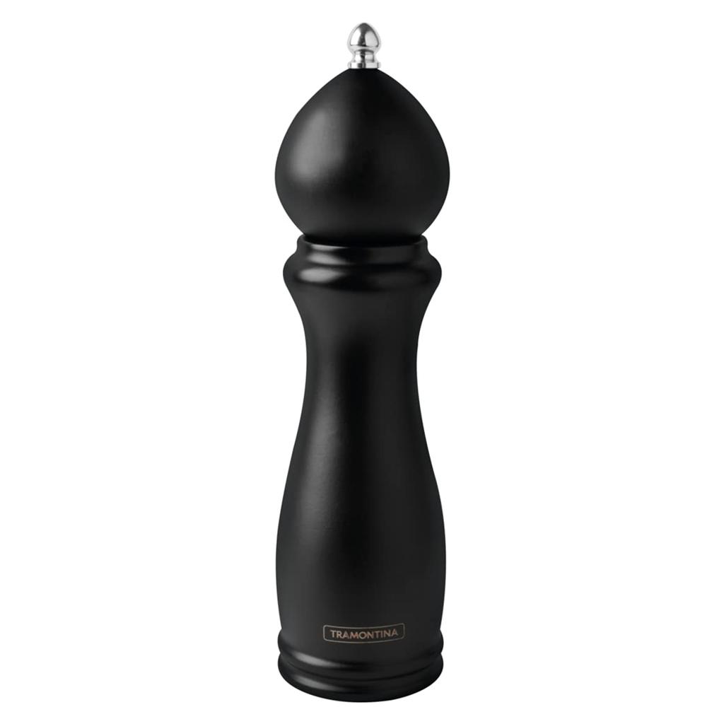 Tramontina Natural Wood Salt & Pepper Mill, Small, Churrasco Black, 20cm, Manual, Wooden, Rock Salt, Pepper, Spice Mill, Grinder, 26456/008