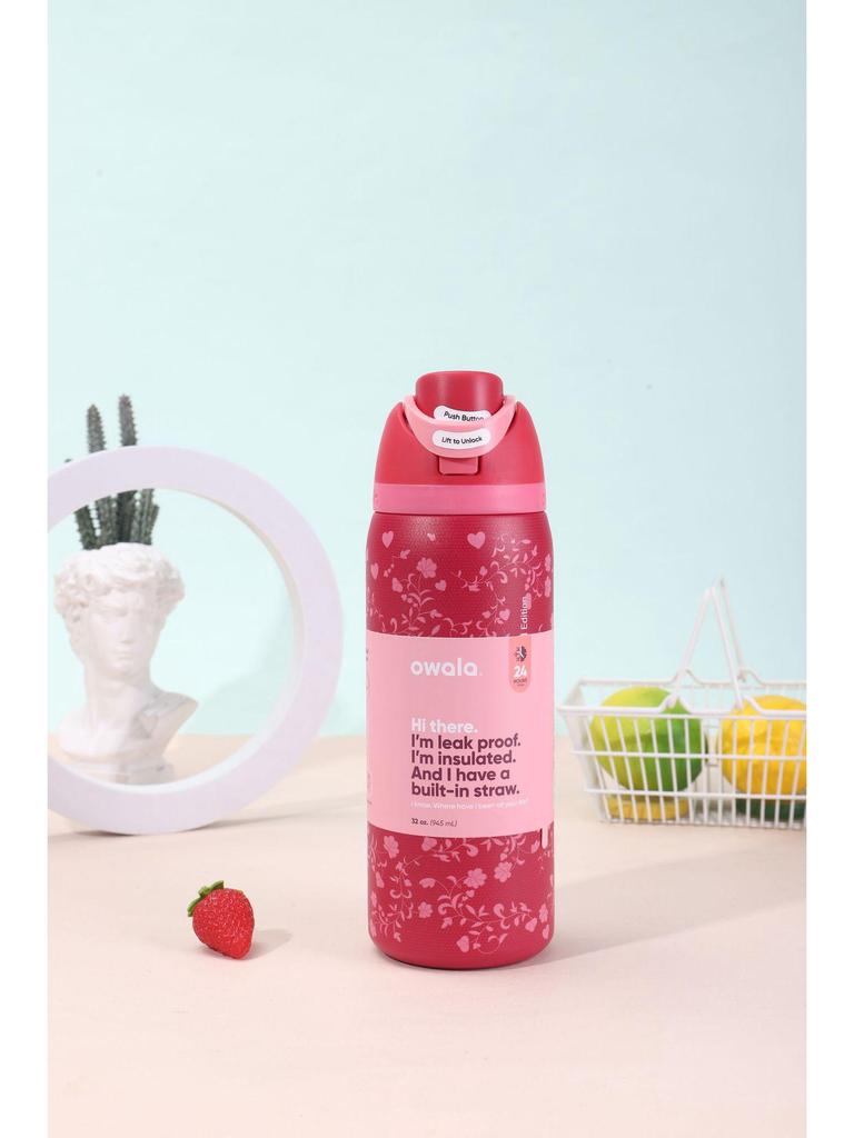 Owala Isolierte Edelstahl Sportwasserflasche - Kreativ, Modisch, Tragbarer Obstbecher
