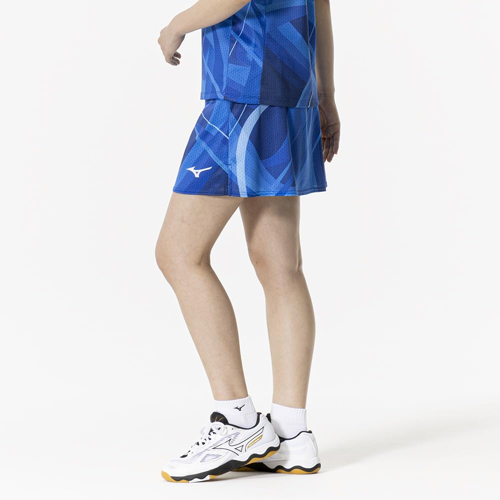 Mizuno Table Tennis All Japan Game Table Tennis National Blue Wear, Women's Skirt, Uniform, Women's Team, 82JBB700,