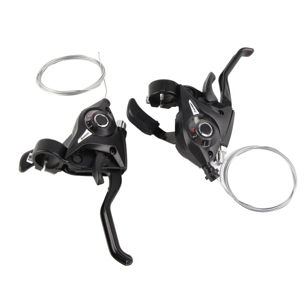 1 Pair 24 Speed Bike Brake Lever Aluminum Alloy Mountain Bike Left Right Brake Lever Shifter Set Black