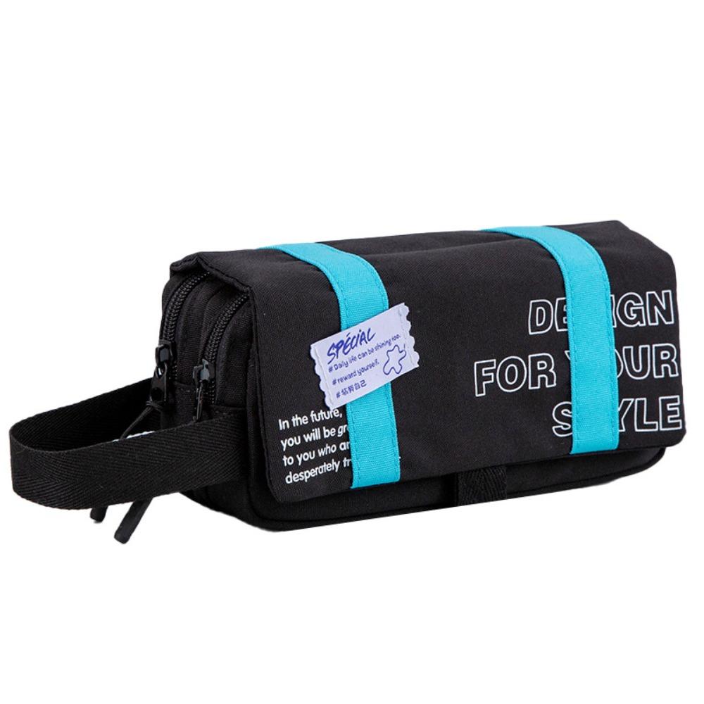 

Портативная сумка-пенал большой вместимости, прочный органайзер для канцелярских принадлежностей, для студентов чёрный