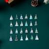 2D Flat Sea Glass Christmas Tree Advent Calendar,  24 Days Christmas Countdown Calendar 24 Collectible Acrylic Hanging Ornaments