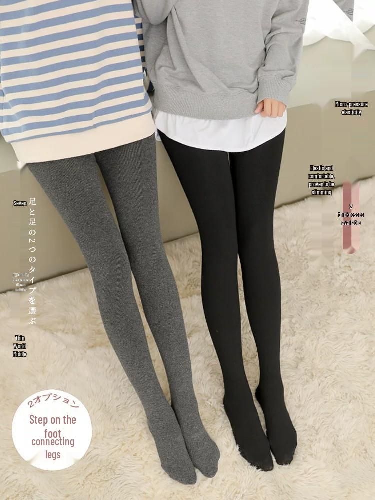 Dicke warme gestreifte Leggings für Damen für Stiefel - Herbst/Winter Fußbedeckende Strumpfhose