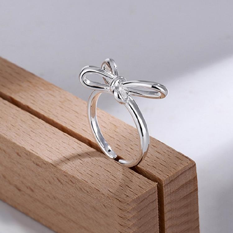 Set di Anelli Delicati a Fiocco con Anelli Aperti Rotondi Chic Accessorio Grazioso