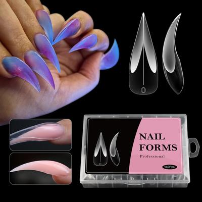 Crystal Nail Forms For Gel Extensions Full Coverage ABS Mold With Graduated Scale Professional Acrylic Nail Art Tool High Transparency