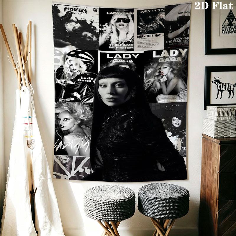 Lady Gaga Vibe Wall Hanging Printed Fabric Blanket Decorative Tapestries for Bedroom Living Room Home Decor