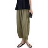 Maternity Wide-Leg Cotton Linen Pants - Summer, Loose Fit, Retro Style, Casual Nine-Point, Belly Support.