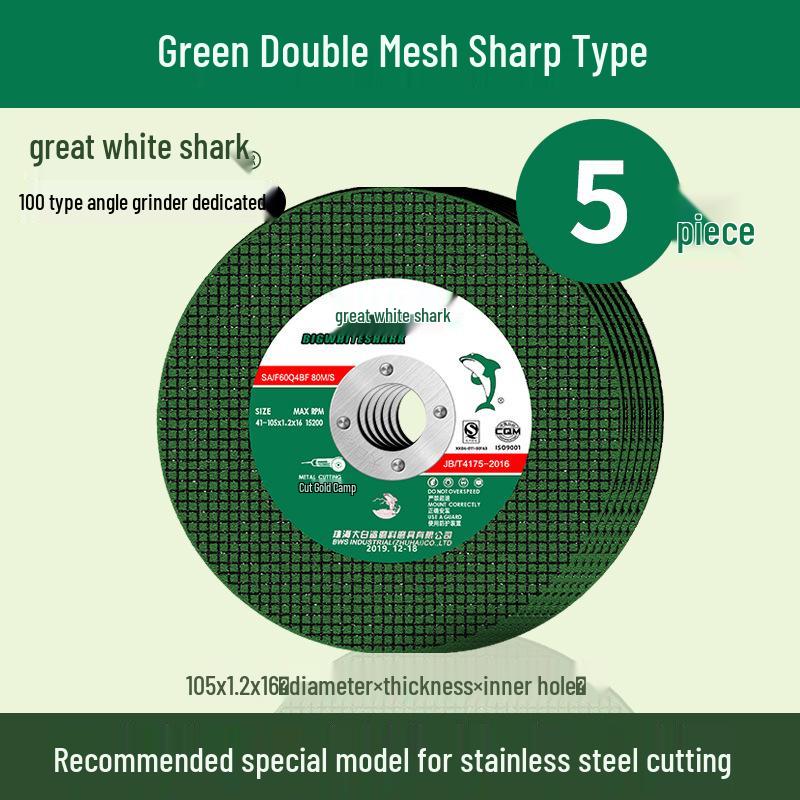 Great White Shark Angle Grinder: Stainless Steel Resin Cutting and Polishing Disc