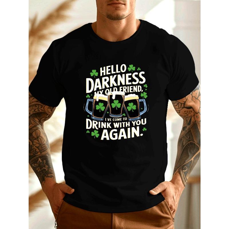 Print T-Shirt - Lightweight Summer Crew Neck Casual Tee Irish Pub Outfits & Irish Culture Fans - Soft Comfortable H-Fit Short Sleeve Top S