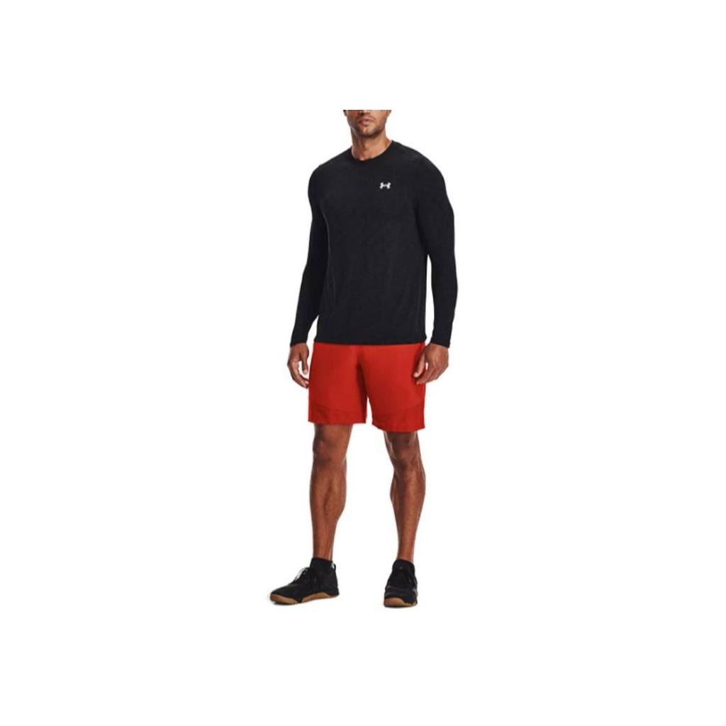Under Armour Solid Crew Neck Pullover Sports Quick-Drying Compression Long Sleeve T-Shirt Men Tops Black 1359873-001