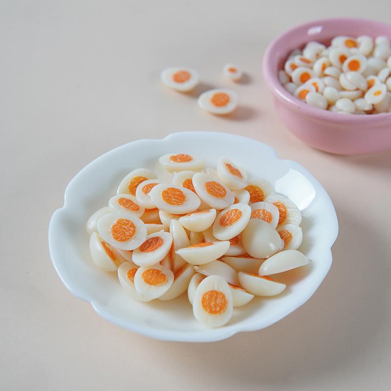 10pcs Simulation Egg Food Toy Model Mini Half Boiled Egg Dollhouse Miniature Kitchen Cookware Accessories Dolls House Food Toys