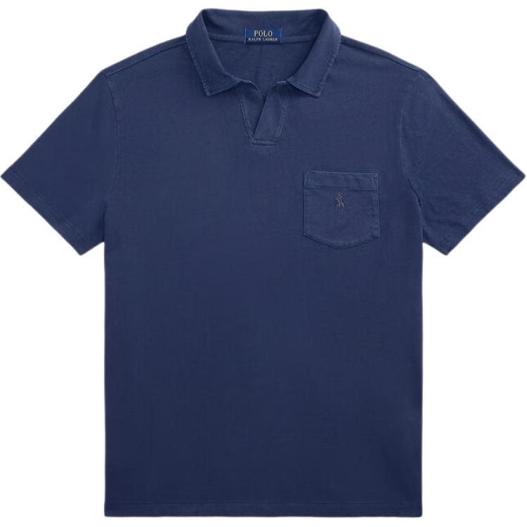 

Polo Ralph Lauren Solid Color Cotton Short Sleeve Polo Shirt Men tops Dark-Blue MNPOKNI1N823460-410 S