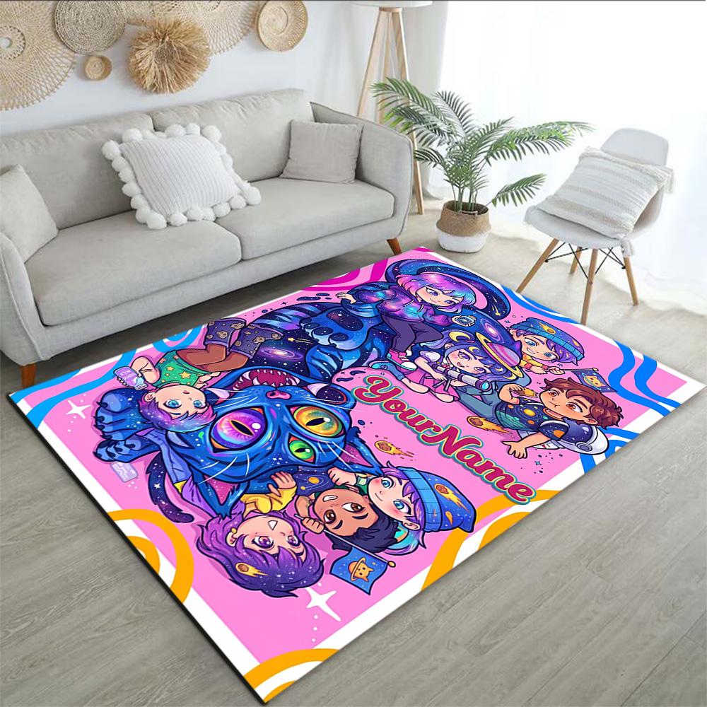 Demon Hunter Girls (2) Customize Your Name Rug, Office Chair Cushion, Home Bedroom Living Room Gift.