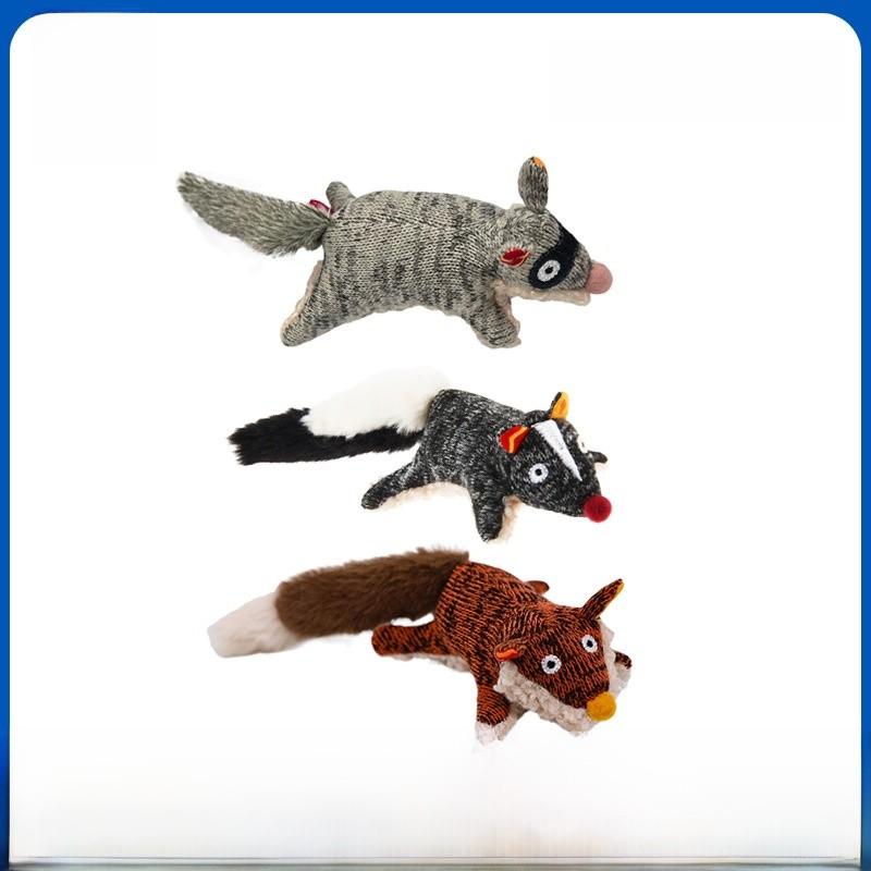 Raccoon Squirrel Fox Plush Dog Chewing Toy For Puppies And Dogs