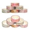 6 Stuks/Set Bloemplant Masking Tape Gouden Folie Washi Decoratieve Plaksticker Scrapbooking Dagboek Planner Kantoorbenodigdheden.
