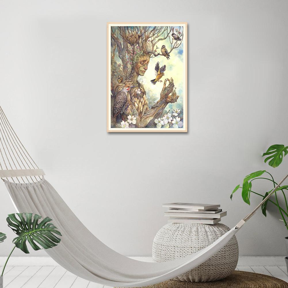 Buy 5D DIY Full Drill Diamond Painting Tree Man Cross Stitch Embroidery ...