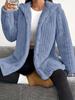 Cappotto di Peluche Morbido da Donna Autunno/Inverno 2025 Europa, Colore Unito, Manica Lunga, con Cappuccio, Vestibilità Larga