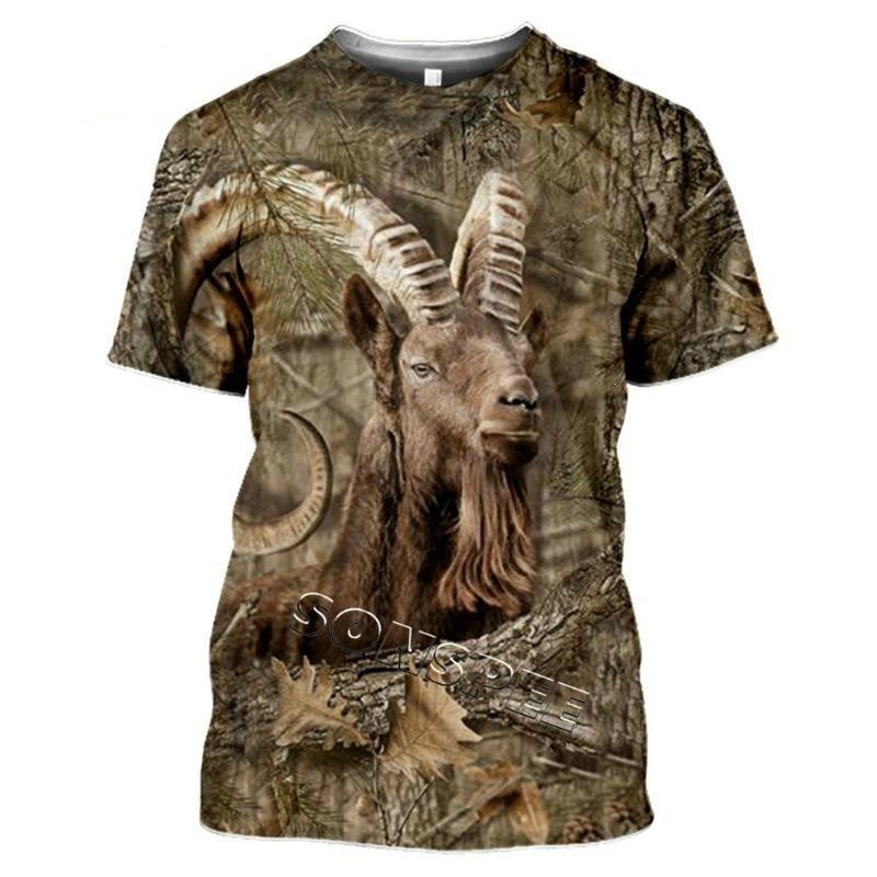 Spring/Summer Cross-border European and American Outdoor Jungle Camouflage Animal T-shirts for men and women, sports casual short-sleeve for students