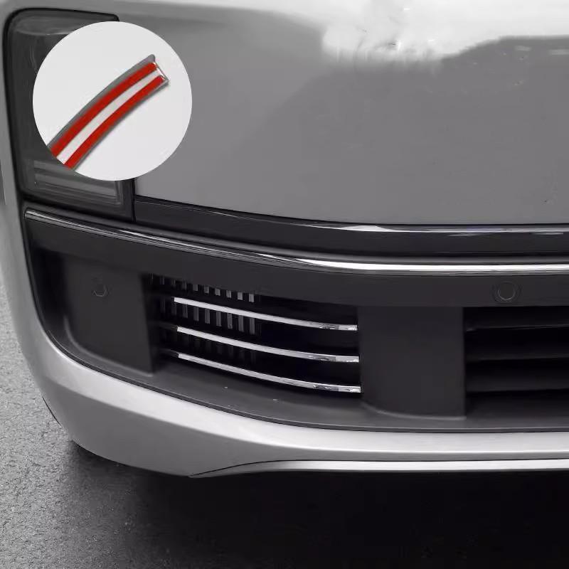 For LiXiang L9 2024 Accessory Stainless Steel Car Front Bumper Grille Trim Cover Sticker Styling 6pcs