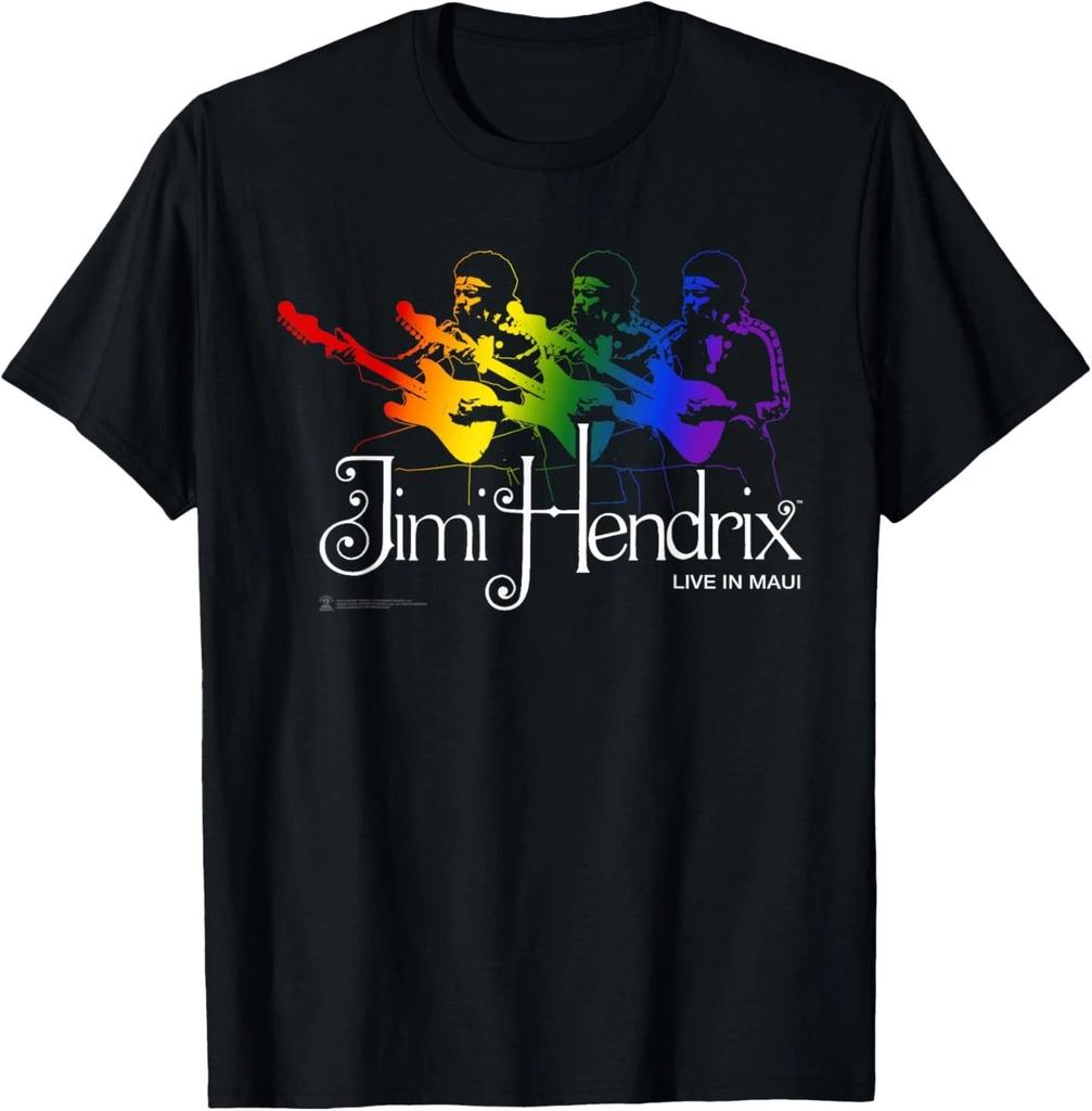 Jimi Hendrix Official Live in Maui Rainbow Guitar Tee T-Shirt